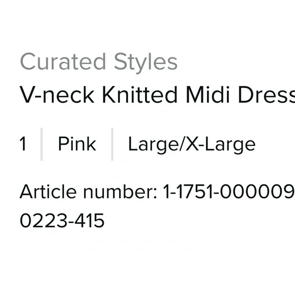 V-neck Knitted Midi Dress European brand NOT FOR SALE - Picture 8 of 9